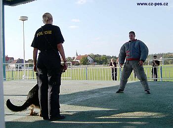 Lenka Bro�ov� s Jackem p�i v�slechu p�ed prohl�dkou