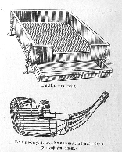 Lůžko pro psa, náhubek